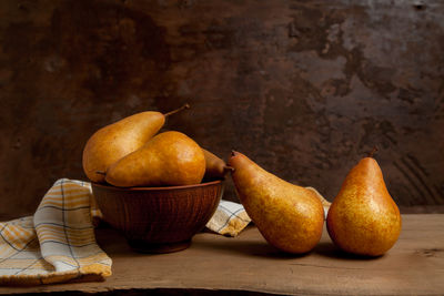 Close-up of apples on table