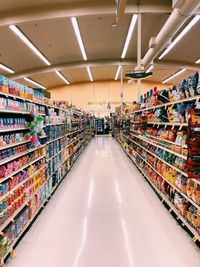 View of market stall in store