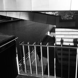 High angle view of staircase by building