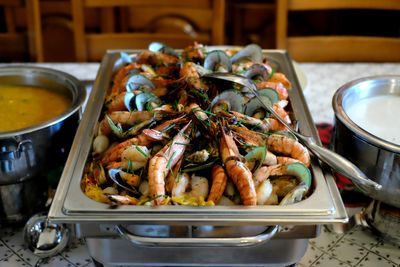 Close-up of served food