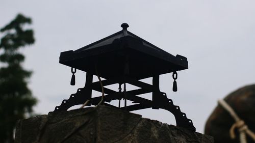 Low angle view of tower against clear sky