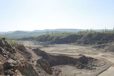 Panoramic view of landscape against clear sky