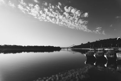 Panoramic view of lake against sky