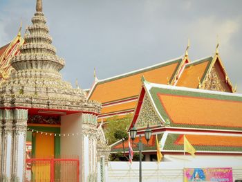 Low angle view of temple against sky