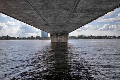 Bridge over river against sky