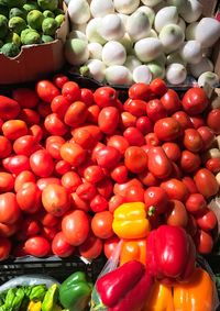 Full frame shot of tomatoes for sale in market