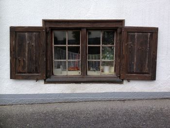 View of building through window