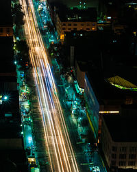 Traffic on city street at night