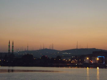 View of illuminated cityscape