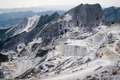 Snow covered rocky landscape