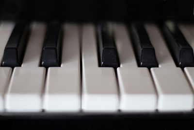 Close-up of piano keys