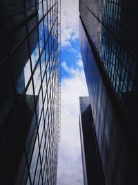 Low angle view of modern building against sky