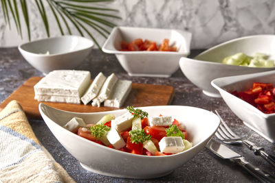 Close-up of food in plate on table