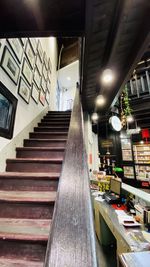 Low angle view of illuminated staircase