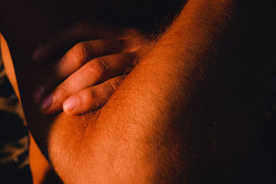 Close-up of man hand