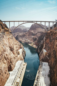 High angle view of bridge over river