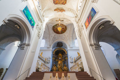 Low angle view of ornate ceiling in building