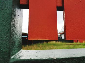 Close-up of red wall