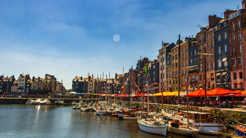 Boats in harbor