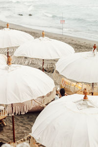 Scenic umbrellas view of beach