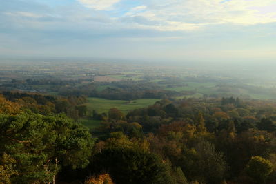 High angle view of landscape against sky