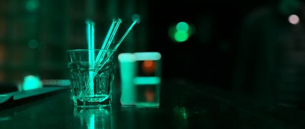 Close-up of wine glass on table