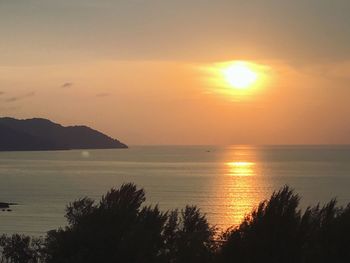 Scenic view of sea during sunset