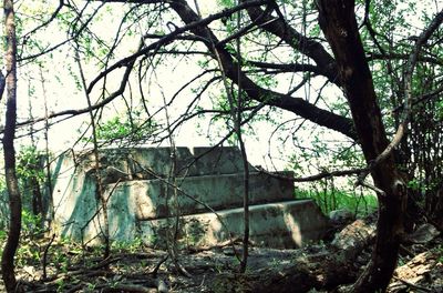 Low angle view of abandoned building