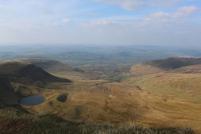 High angle view of landscape against sky