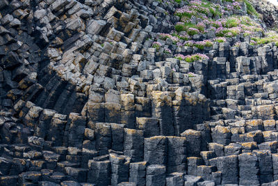 Full frame shot of basalt rocks