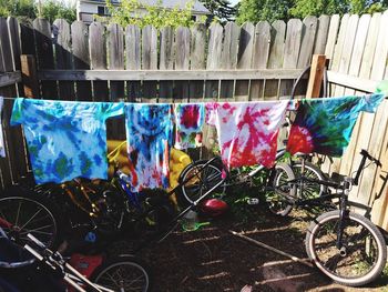 Bicycle parked in row