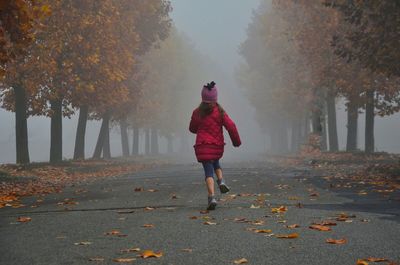 Full length of a man walking in forest