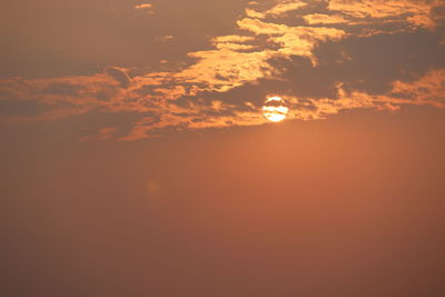 Low angle view of sky at sunset