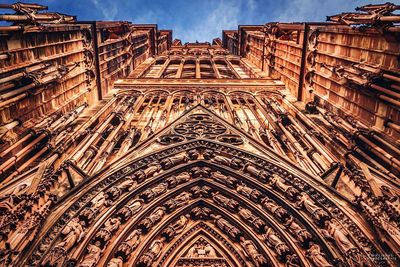 Low angle view of strasbourg cathedral