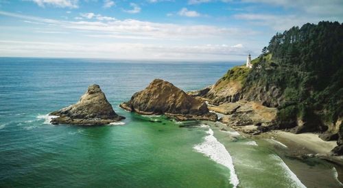 Panoramic view of sea against sky