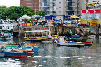 View of the seaport in the comercio neighborhood in the city of salvador, bahia.