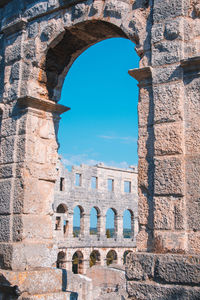 Low angle view of historical building