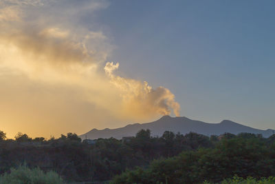 Etna volcano evening panorama