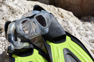 Close-up of diving equipment