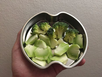 High angle view of vegetables in bowl