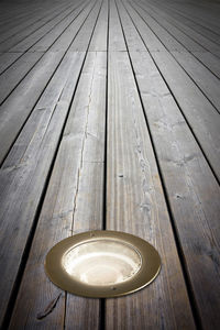 High angle view of empty coffee cup on table