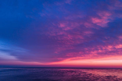 Scenic view of sea against sky at sunset