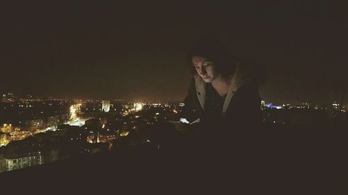 View of illuminated blurred lights