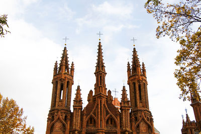 Low angle view of temple building against sky