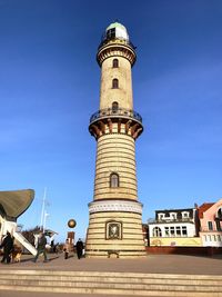 View of tower against blue sky