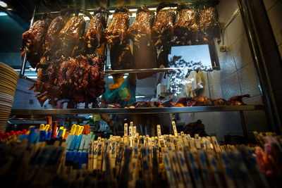 High angle view of food for sale in market