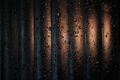 Full frame shot of water on metal