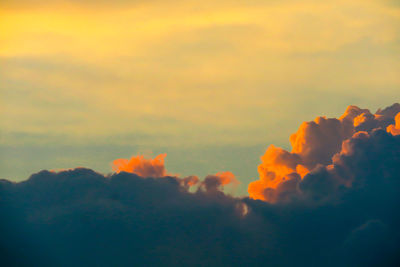 Low angle view of orange sky