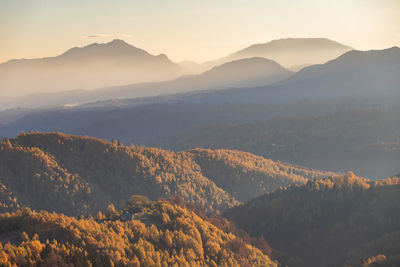 Scenic view of mountains against sky