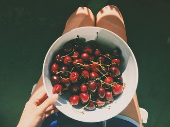 Close-up of hand holding fruit